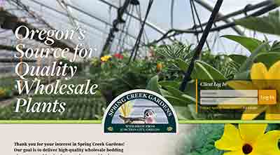 Image of the home page for Spring Creek Gardens